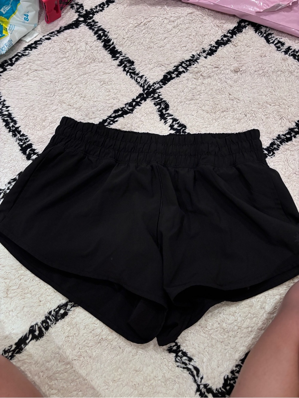 Black Women's Athletic Shorts with Elastic Waist